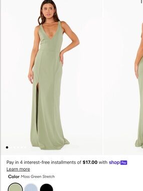 Show Me Your MuMu Moss Green V-Neck Rachel Maxi Dress